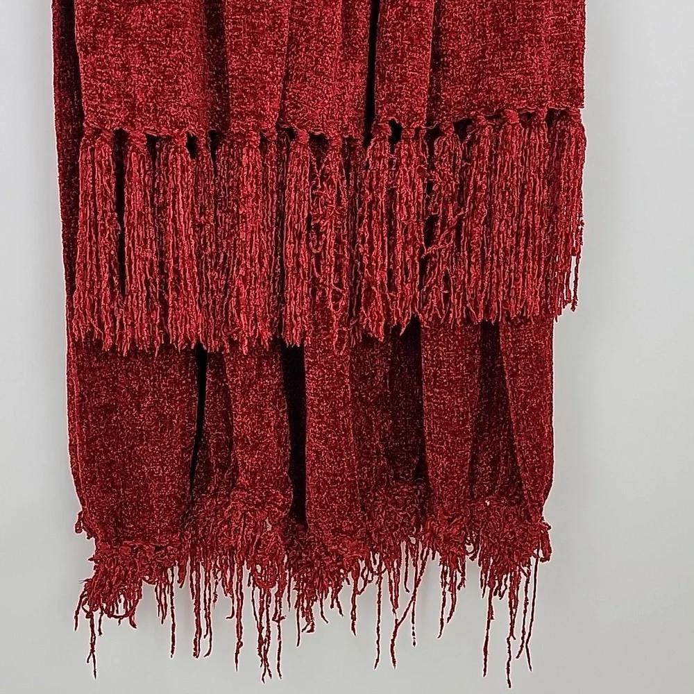 Pier 1 imports Chenille throw blanket red